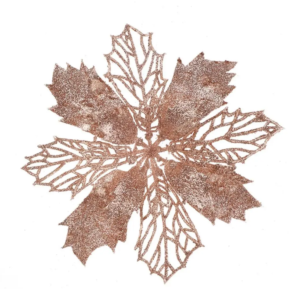 

Stylish Multi-color ChristmasTree Ornament Plastic Hollow Artificial Hollow Flowers Romantic Xmas Tree Pendant Wedding