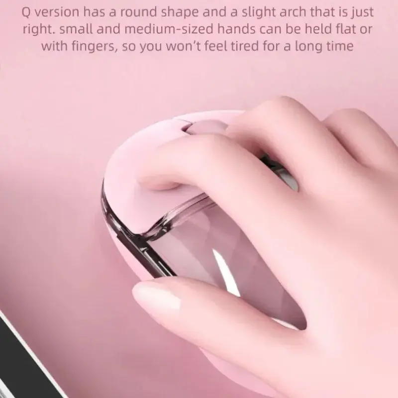 Mini Transparent Wireless Mouse 2.4G Bluetooth Dual Mode Type-C Rechargeable Silent 1600 DPI Mini Computer Mice PC Peripheral view 6