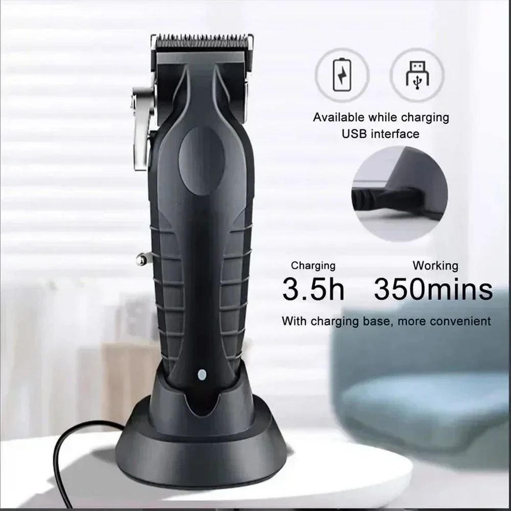 2296 Barber Cordless Hair Trimmer 0mm Zero Gapped Carving Clipper Detailer Professional Electric Hair Cutting Machine