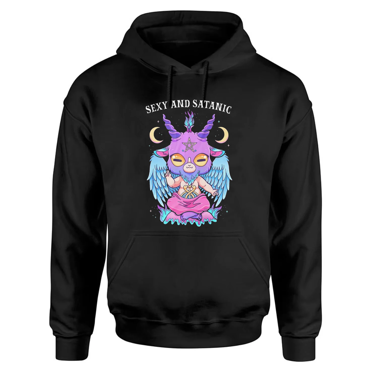 Sexy and Satanic Cute Creepy Devil Goat Baphomet Pullover Hoodie New 100% Cotton Comfortable Casual Mens Sweatshirt Streetwear