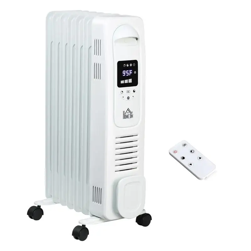 

25.25" Electric Space Heater, Freestanding 161 Sq. Ft. Heater with 3 Modes, Timer & Remote, 1500W, White - Efficient Heating