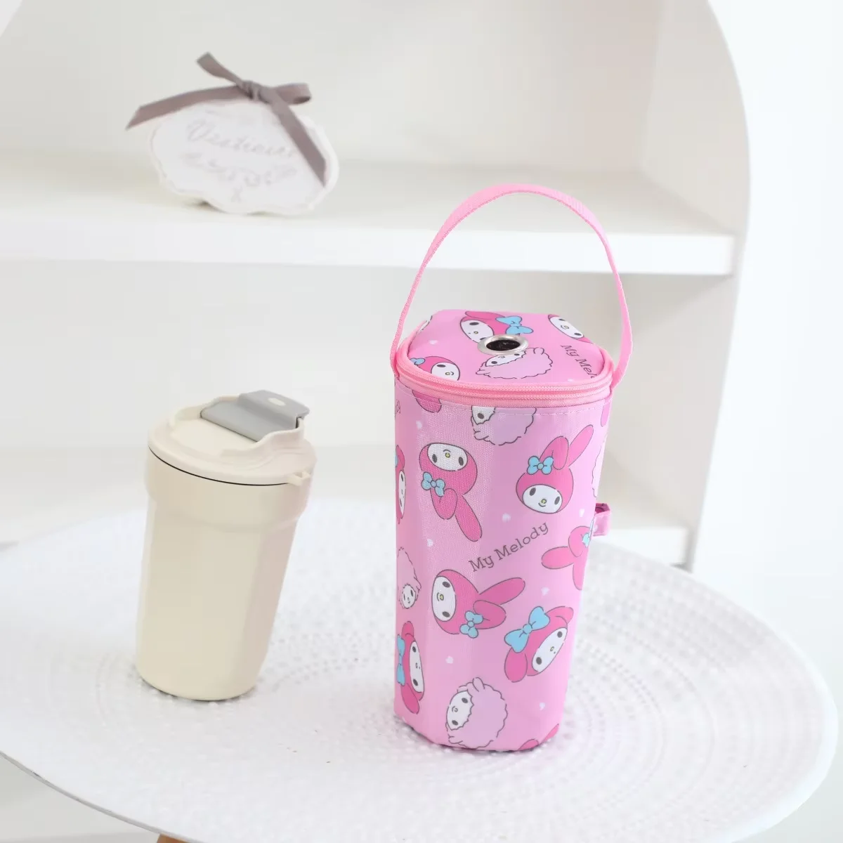 New Hello Kitty Portable Milk Tea Tote Bag Heat Preservation Bag Eco-friendly Handbag Carrying Insulated Cup Cover Handheld Bag view 5