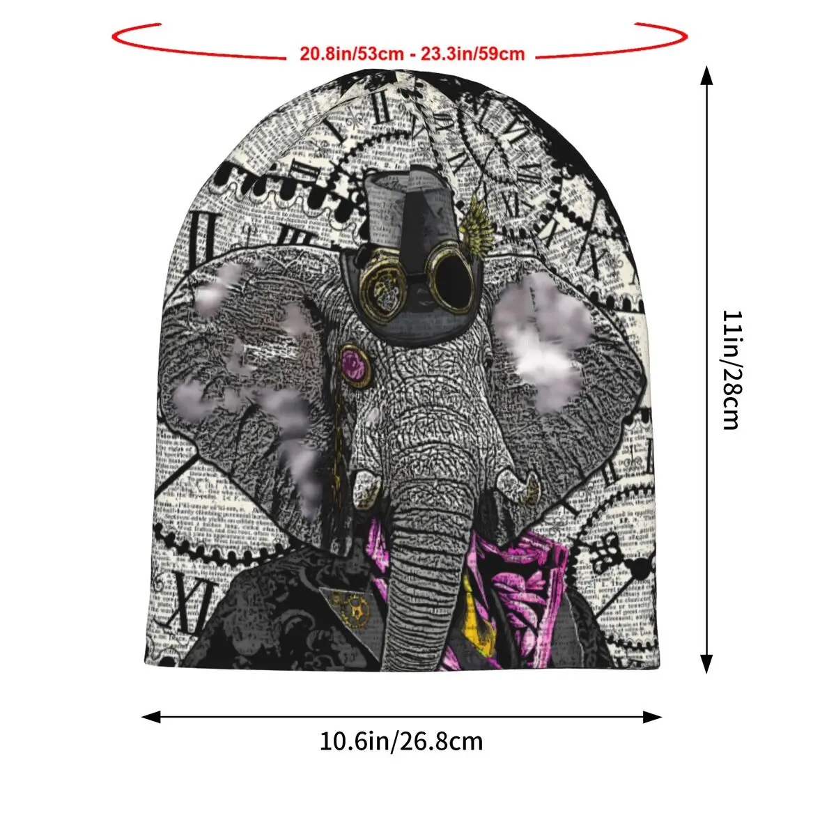 Steampunk Elephant Bonnet Outdoor Thin Skullies Beanies Steampunk Caps For Men Creative Hats