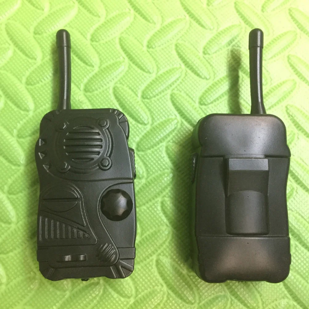 Interfone de plástico preto, adereço para dramatização, fantasia de festa infantil, cosplay de polícia, interfone de cosplay
