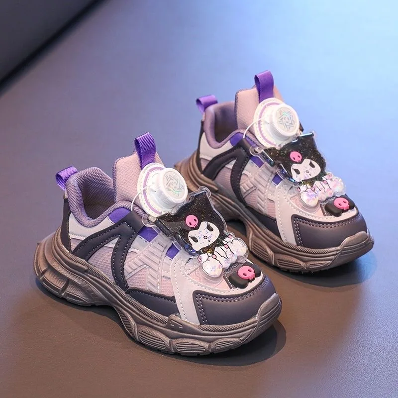 Kuromi vrijetijdsschoenen voor heren en dames voor kinderen 2024, nieuwe katoenen schoenen met fluwelen sportschoenen voor papa en meisje