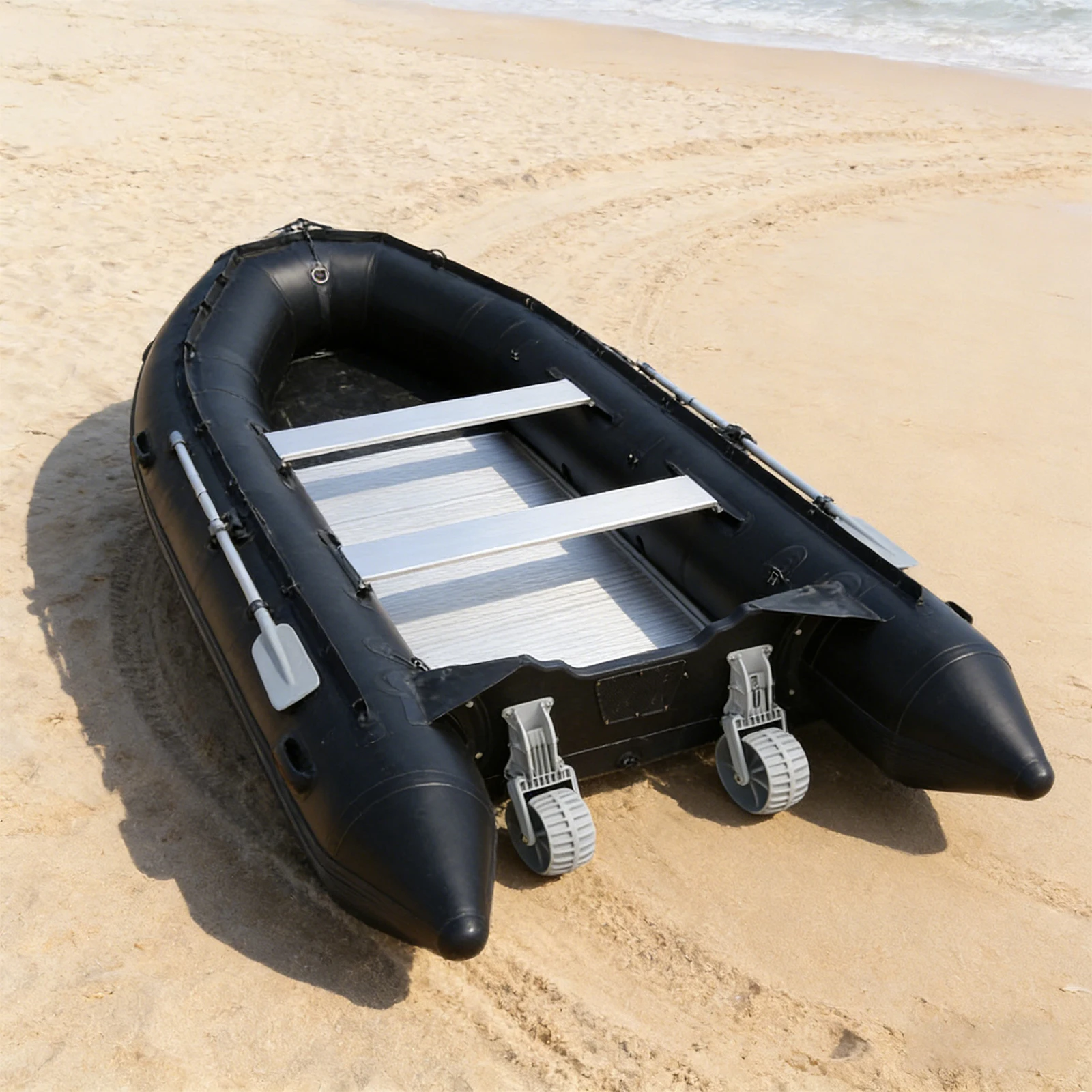 2 Pcs Flip Up Retractable Dinghy Wheels Easy Mount Inflatable Boat Launching Wheels Boats Dolly for Raft Small Kayak
