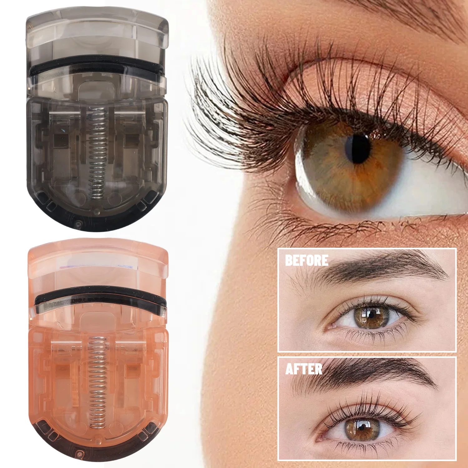 Mini rizador de pestañas portátil sin batería, Clips rizadores de pestañas fáciles de usar, rizador Natural para principiantes, herramientas cosméticas de maquillaje