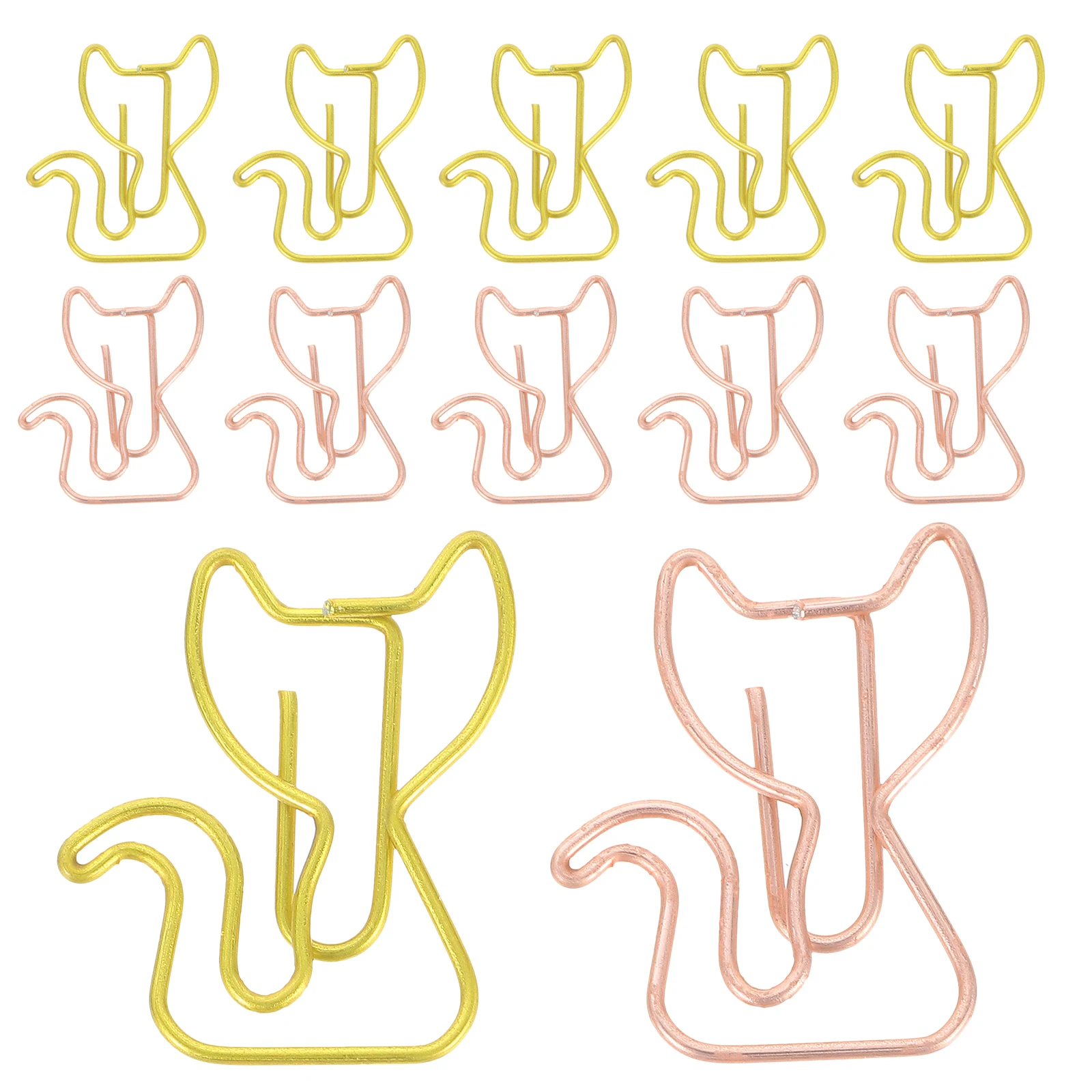 

30pcs Cat Shaped Paper Clips Cute Small Metal Office School Supplies Valentine Craft Creative Novelty Bookmarks