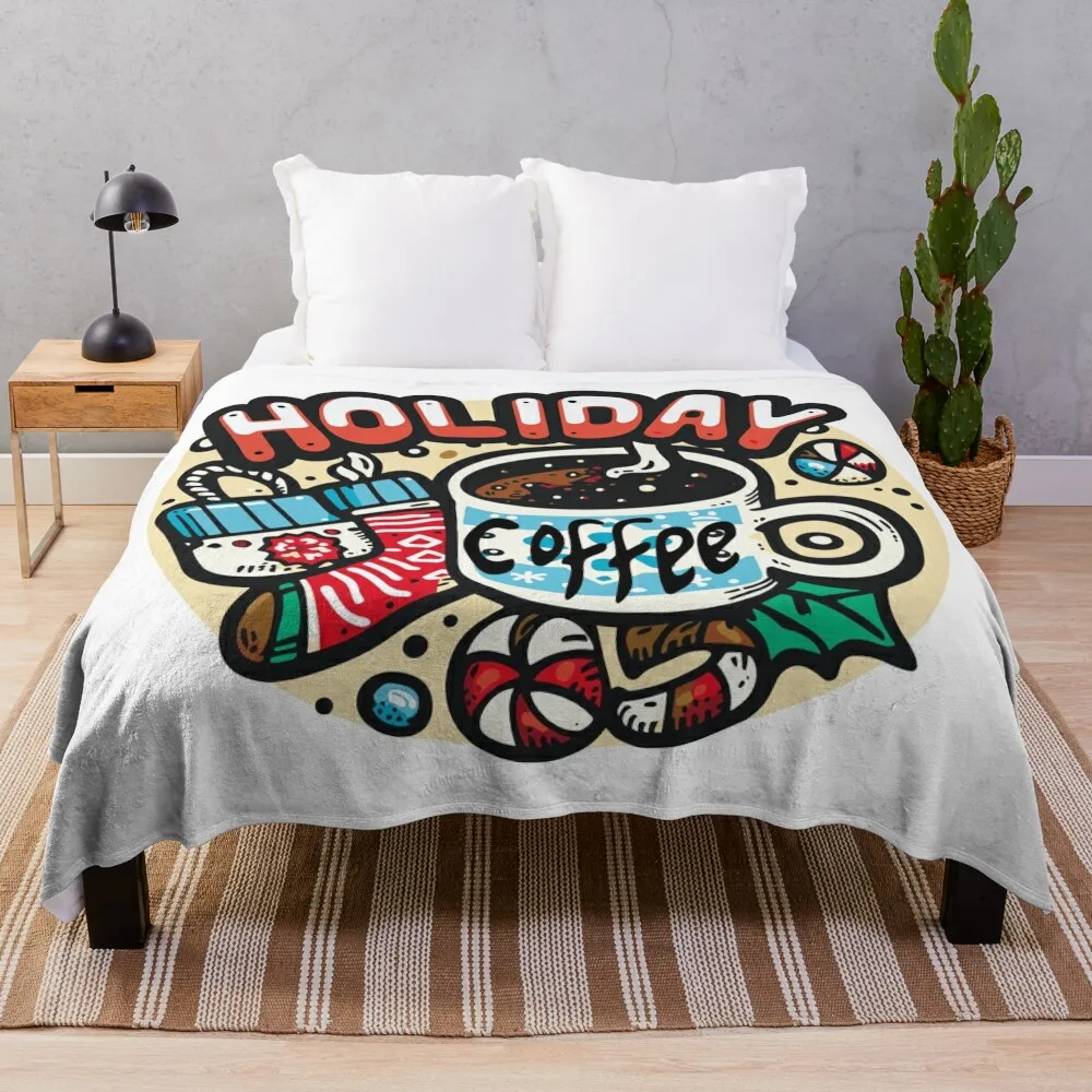 Caffeine Delight Throw Blanket for winter warm for winter Plush Blankets