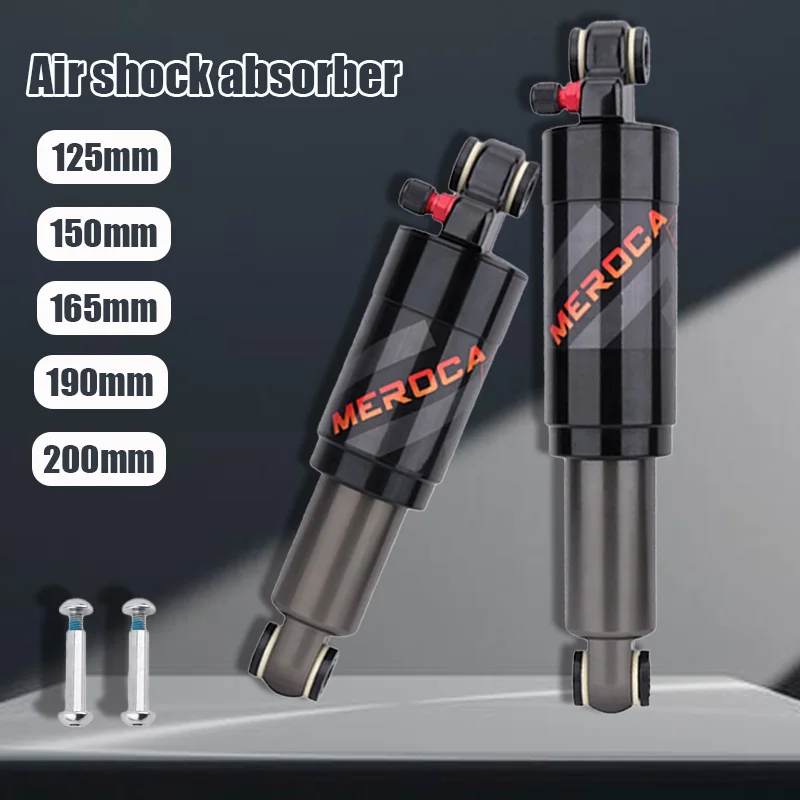 MEROCA Mountain Bike Air Shock Absorber mtb rear shock absorber 125/150/165/190/200mm shock absorber for bicycle mtb parts