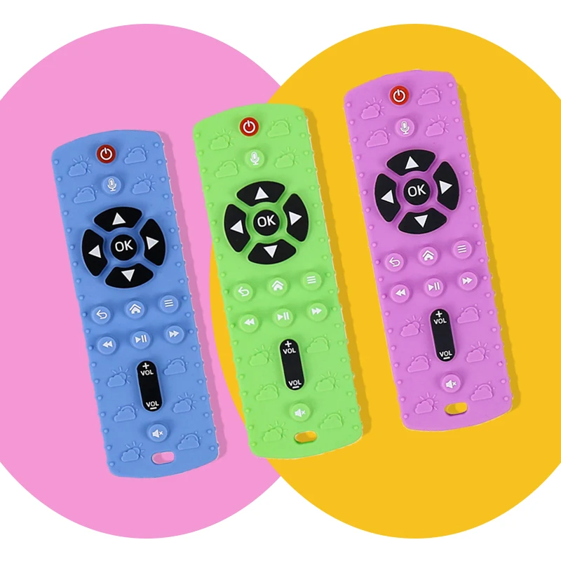 Remote Controller Teething Stick Soft Silicone Fashionable Shaped Attractive Sensory Exploration Chew Toy