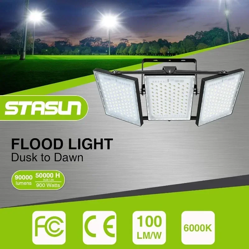 STASUN LED Flood Light, Extra Bright Outdoor Lighting, LED Security Area Light for Yard Patio Parking Lot