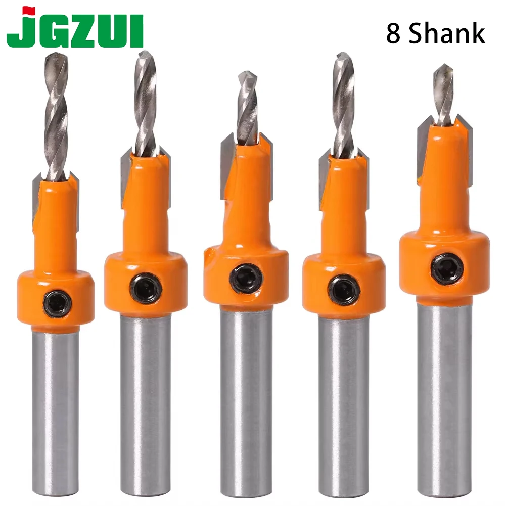 

JGZUI Taper Countersink Machining Step Bit 8mm Shank Alloy Head For Wood Self Tapping Screw Embedded Installation Hole Drilling