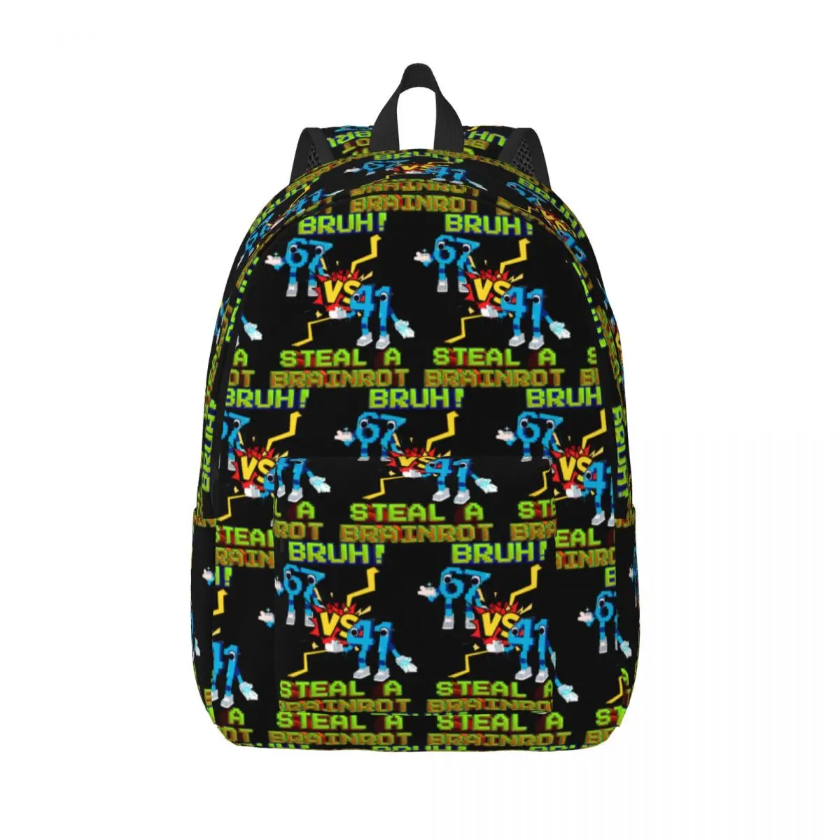Bruh Battle 67 41 Italian Brainrot Backpack Middle High College School Student Six Seven Forty One Bookbag Teens Daypack Hiking