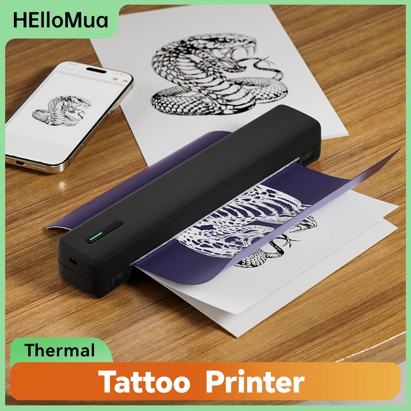 Mini A4 Tattoo Printer Portable Wireless Stencil Printer Tattoo Transfer Thermal Copier Comes