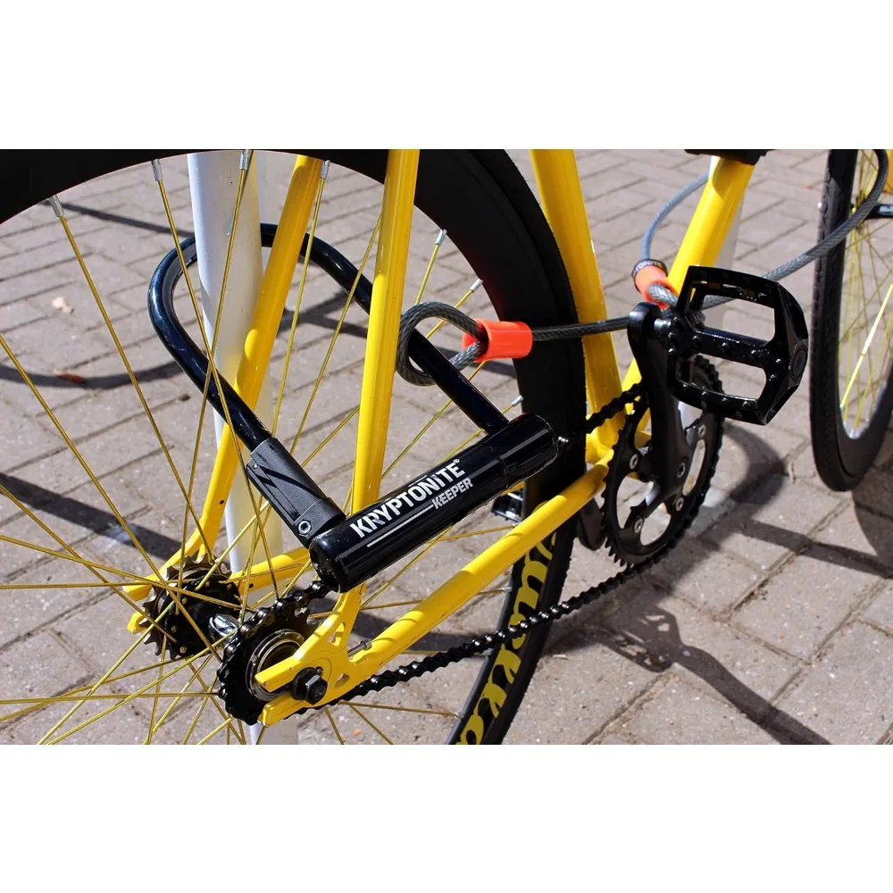 Lightweight Long-Stem U-Lock and Flexible Security Cable Bike Lock Set