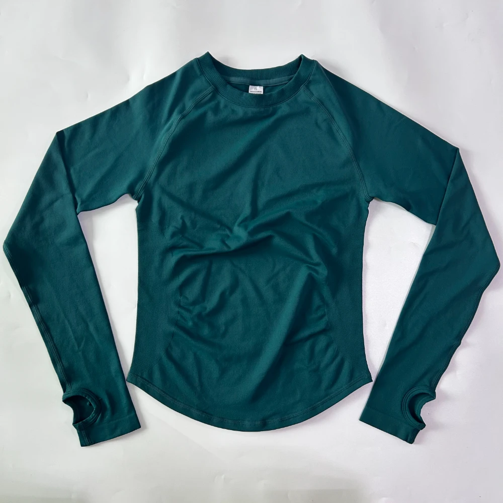 Pericic Longline Defy Langarm-Top für Damen, Gym-Crop-Top mit Daumenlöchern, Yoga-Top, Trainingskleidung, Lauf-Sportshirts – Detail 12