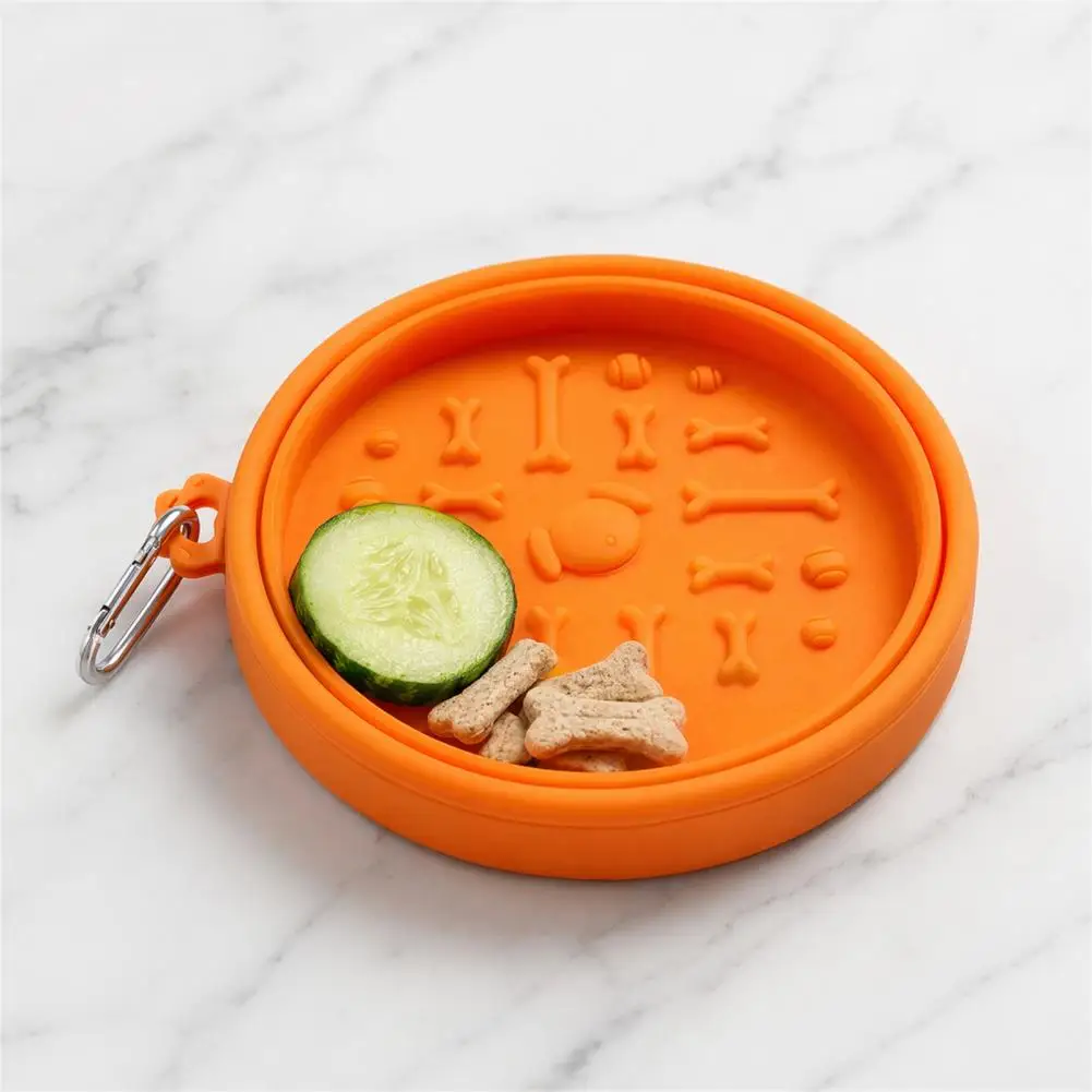 Non-slip Pet Bowl Foldable Pet Bowl with Suction Cups Portable Slow Feeder Dish Non-slip Silicone Collapsible Food for Cats