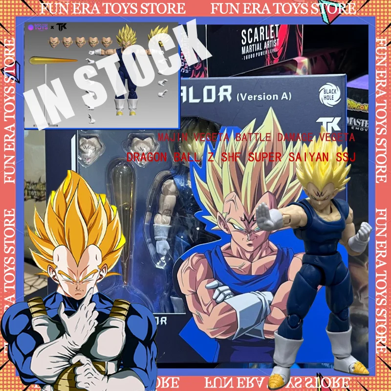 

In Stock Black Hole Tk Custom Dragon Ball Z Super Saiyan SSJ Majin Vegeta Battle Damage Vegeta Anime Action Figures Gifts Toys