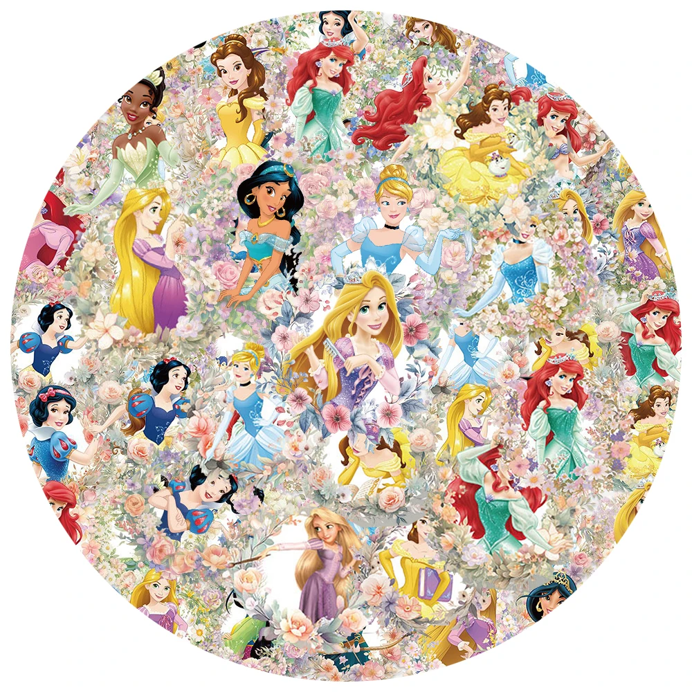 10/30/50pcs Disney Leuke Bloemen Prinses PET Stickers Esthetische Speelgoed Sticker voor Koffer Notebook Kawaii meisje Gift Sticker Decor