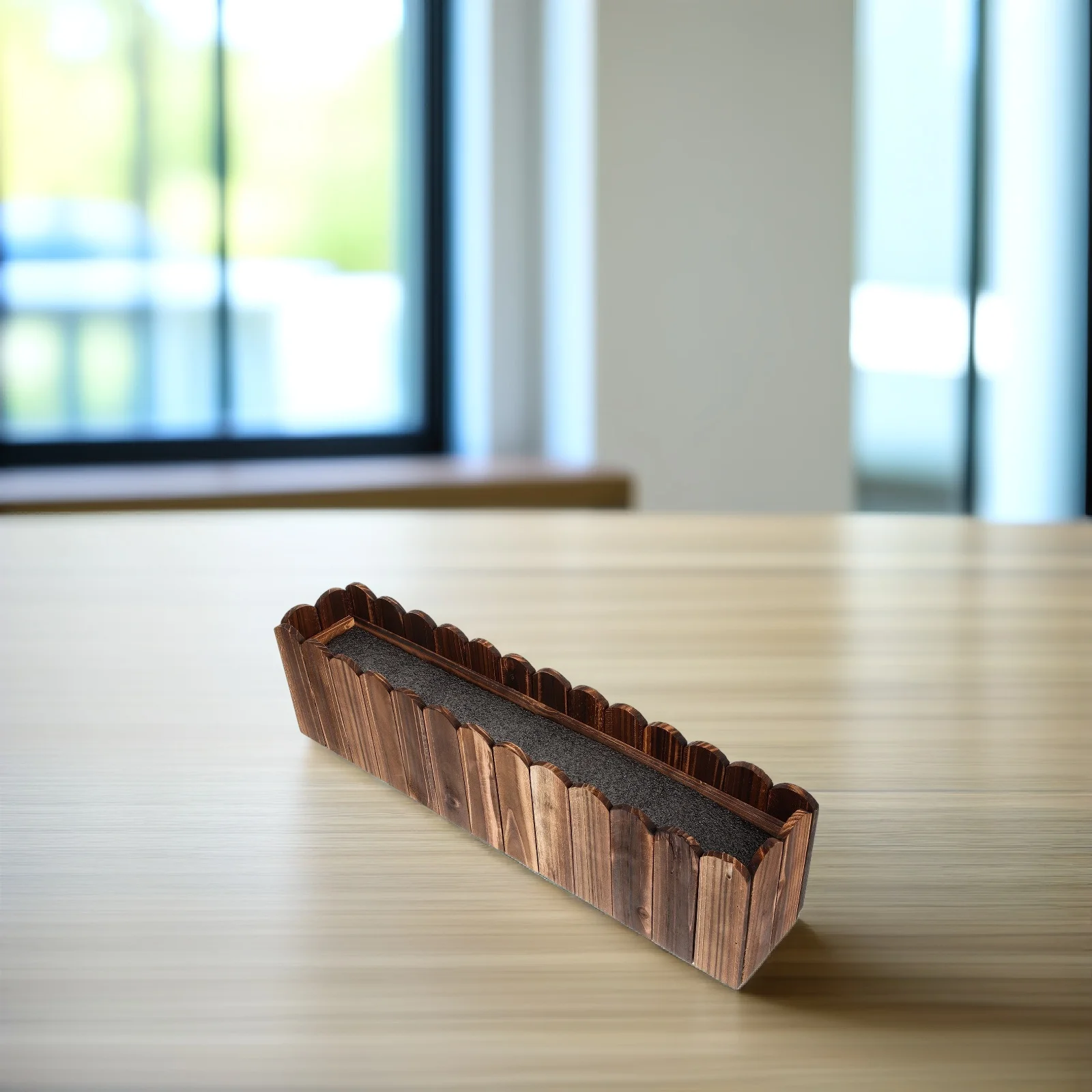 s المضادة للتآكل الخشب اناء للزهور 50x9x13 سنتيمتر خفيفة الوزن دائم داخلي في الهواء الطلق حديقة في الشرفة الديكور صندوق زراعة خشبي وهمية #2