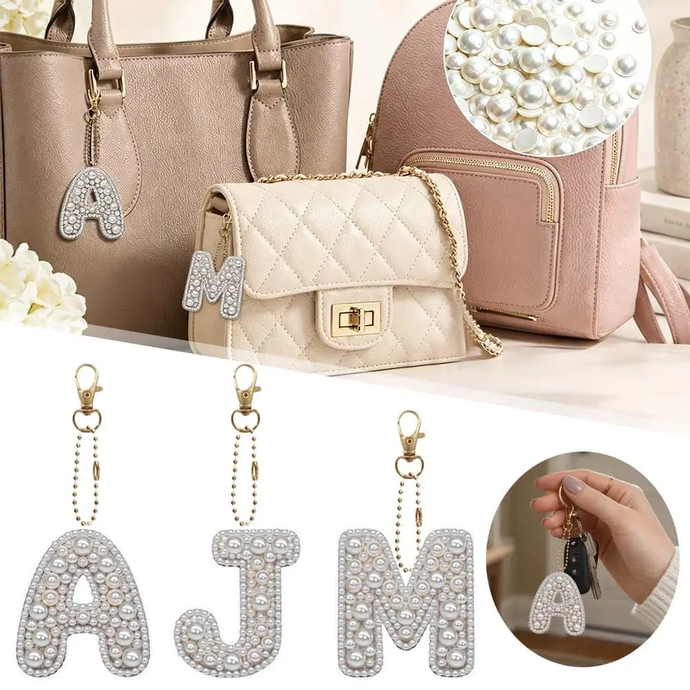 Pearl Rhinestone Animal Keychain Cute Dog Cat Owl Pendant Lobster Clasp Handbag Charm Car Key Holder Gift Llavero 키홀더