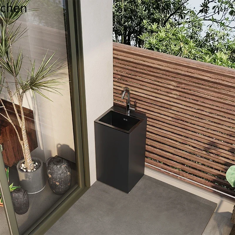 DSA Small Apartment Ultra-Narrow Wash Basin Floor-Standing Basin Steel Courtyard Sun-Proof Frost-Proof