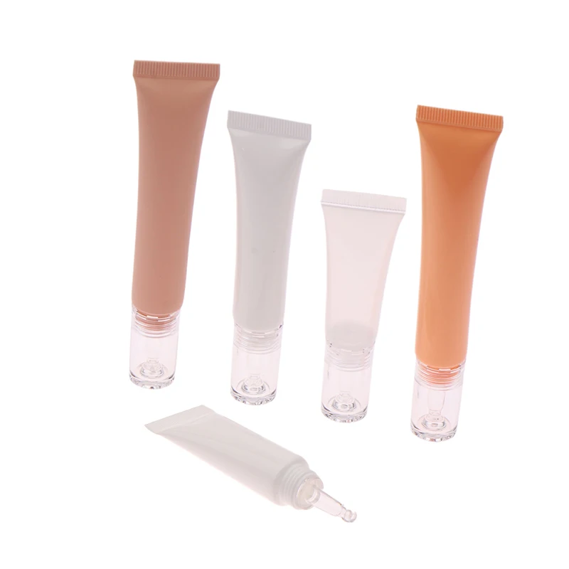 10/15/20 جرام أنابيب مستحضرات التجميل الناعمة واقية من الشمس كريم غسول الأساس السائل زجاجات إعادة الملء حمض الهيالورونيك قطارة زجاجة فارغة