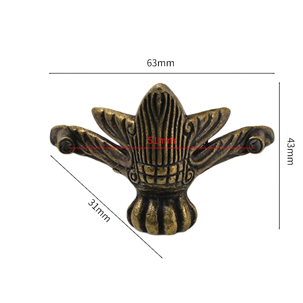 4 шт., деревянная шкатулка, опорные ножки, шкатулка для драгоценностей, угловые протекторы, антикварная фурнитура, декор, угловой протектор, кронштейн, декоративные ножки