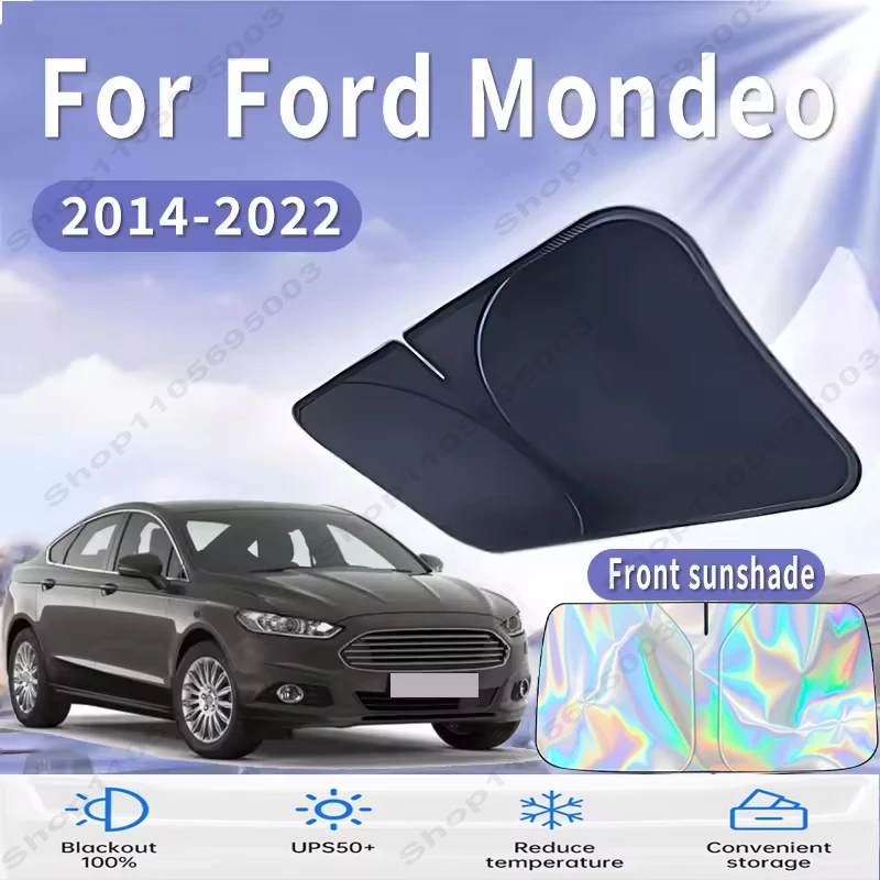 Front Windshield Sun Shade For Ford Mondeo 2014~2022 Custom Fit Foldable UV Reflective Sun Heat Protection Car Interior 2015