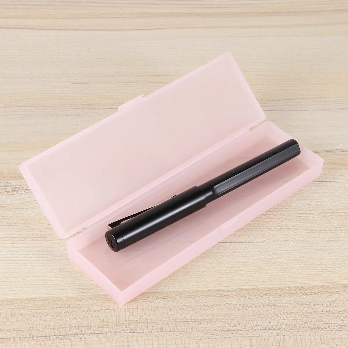 Frosted Translucent Pencil Case 4 Piece Small Stationery Storage Box for Students White Pink Blue Green