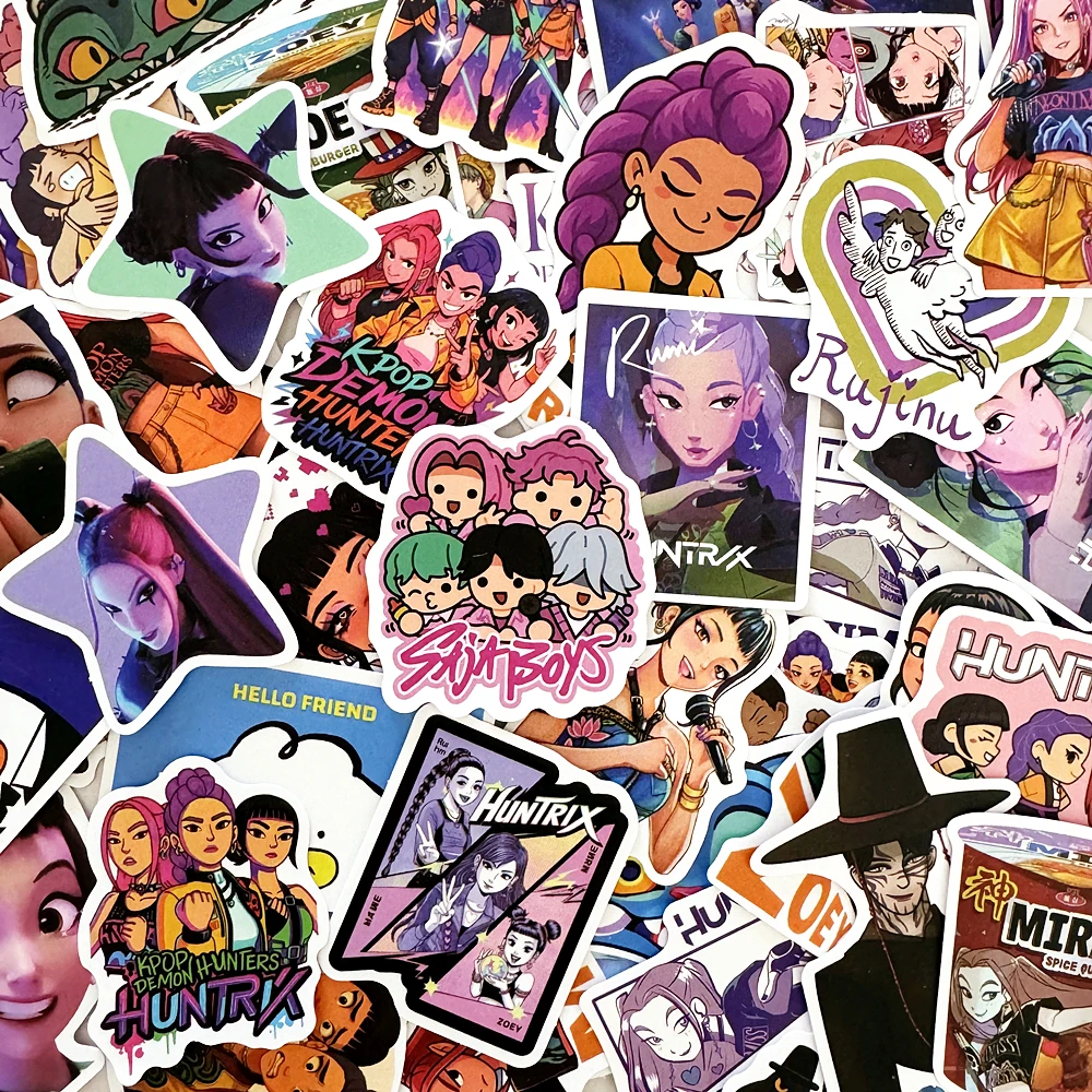 10/60 قطعة أنيمي K-Pop شيطان الصيادين ملصقات أنيمي شيطان الصيادين Derpy النمر ملصقات مقاومة للماء للديكور DIY بها بنفسك