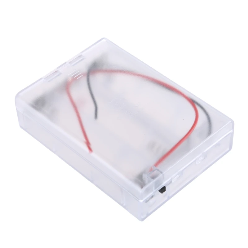 21700 Battery Holder Case With Switching, 3 Slot Transparently Container For 3x21700 Batteries Metal Plates Contacts