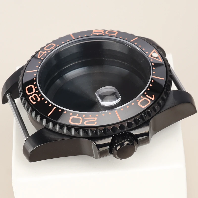 40mm PVD Black Watch Case Sapphire Glas For NH34 NH35 NH36 Miyota8215 ETA2824 Movement SUB GMT MASTER YACHT Replacement Case Mod - view 4