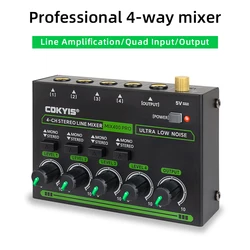 Mix400 Pro 4 Channel Professional Sound Mixer With RGB Light Mini Audio Mixer Line Mixer Small Audio Mixer For Club Bar