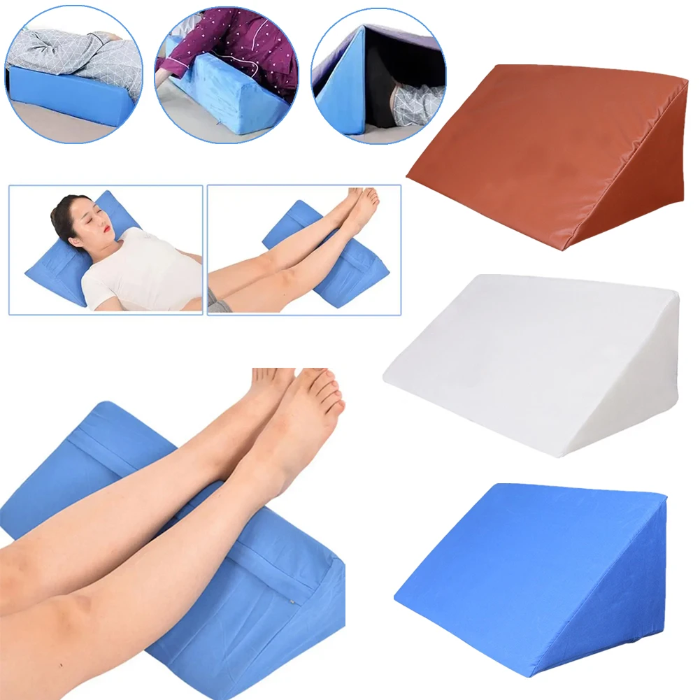 

3 Color Leather Sponge Orthopedic Acid Reflux Bed Wedge Pillow Back Leg Elevation Cushion Pad Bedding Triangle Pillows