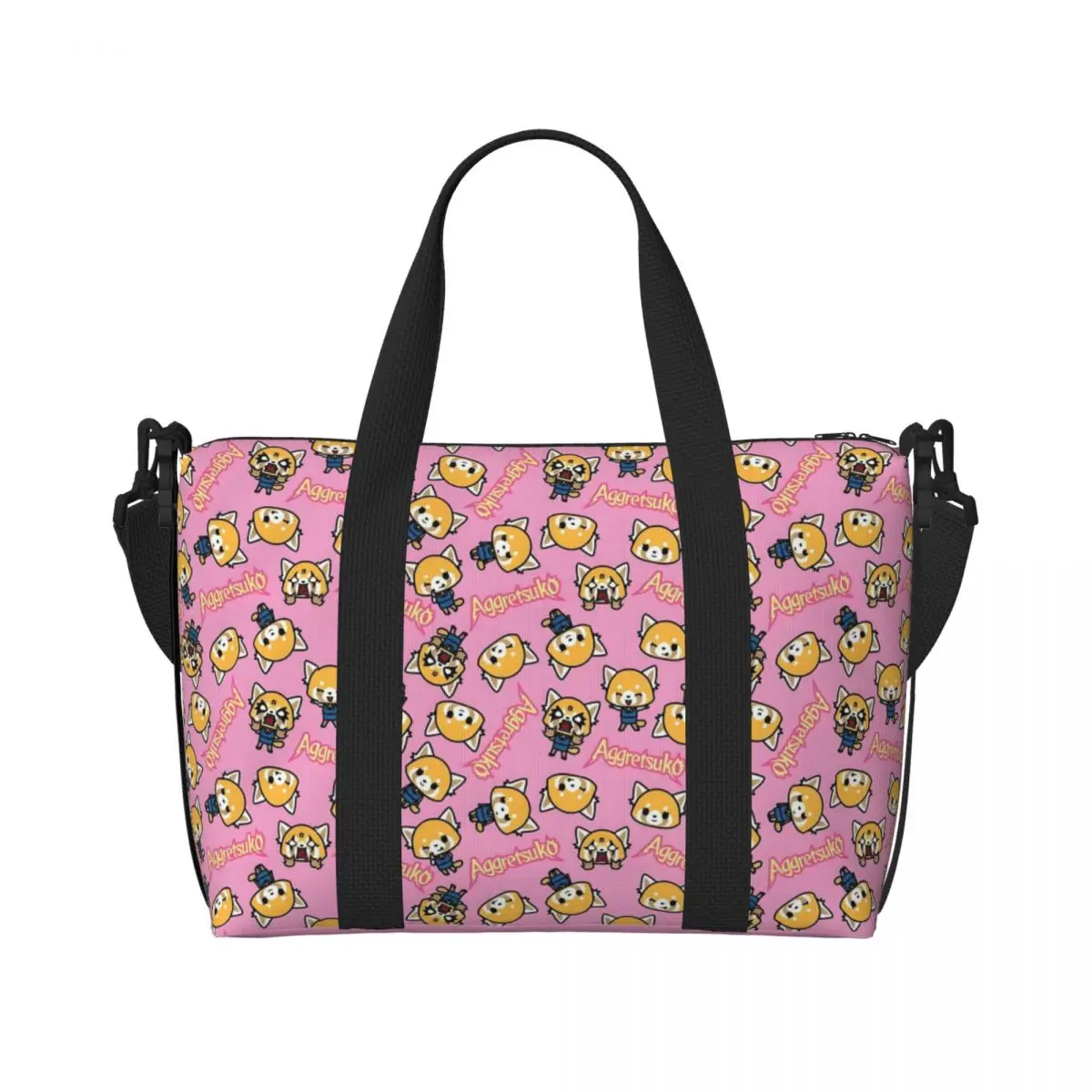 

Пользовательская агрессивная большая сумка Retsuko, женская большая вместительная сумка с героями мультфильмов, спортивные пляжные дорожные сумки