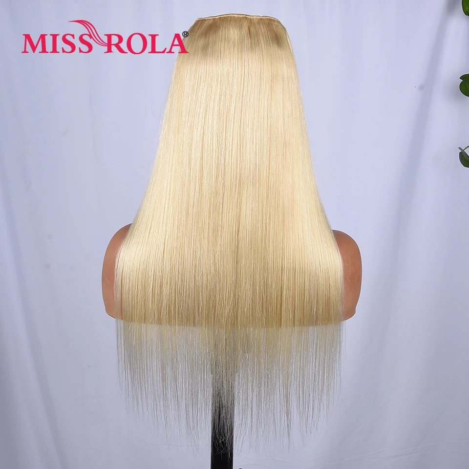 Miss Rola ลวดเอ็นตกปลาสีน้ำตาลเข้ม, 100% เส้นผมมนุษย์สีบลอนด์เส้นลวดที่มองไม่เห็นพร้อมคลิป4เส้นแบบบราซิล