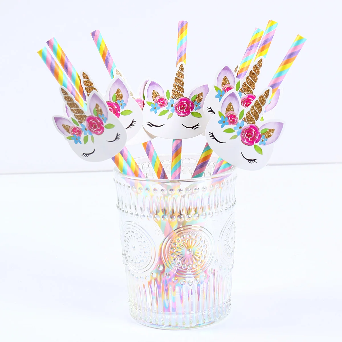 Unicorn Disposable Straws Unicorn Rainbow Party Tableware Birthday Kids Baby Shower Wedding Pool Party Decoration Supplies