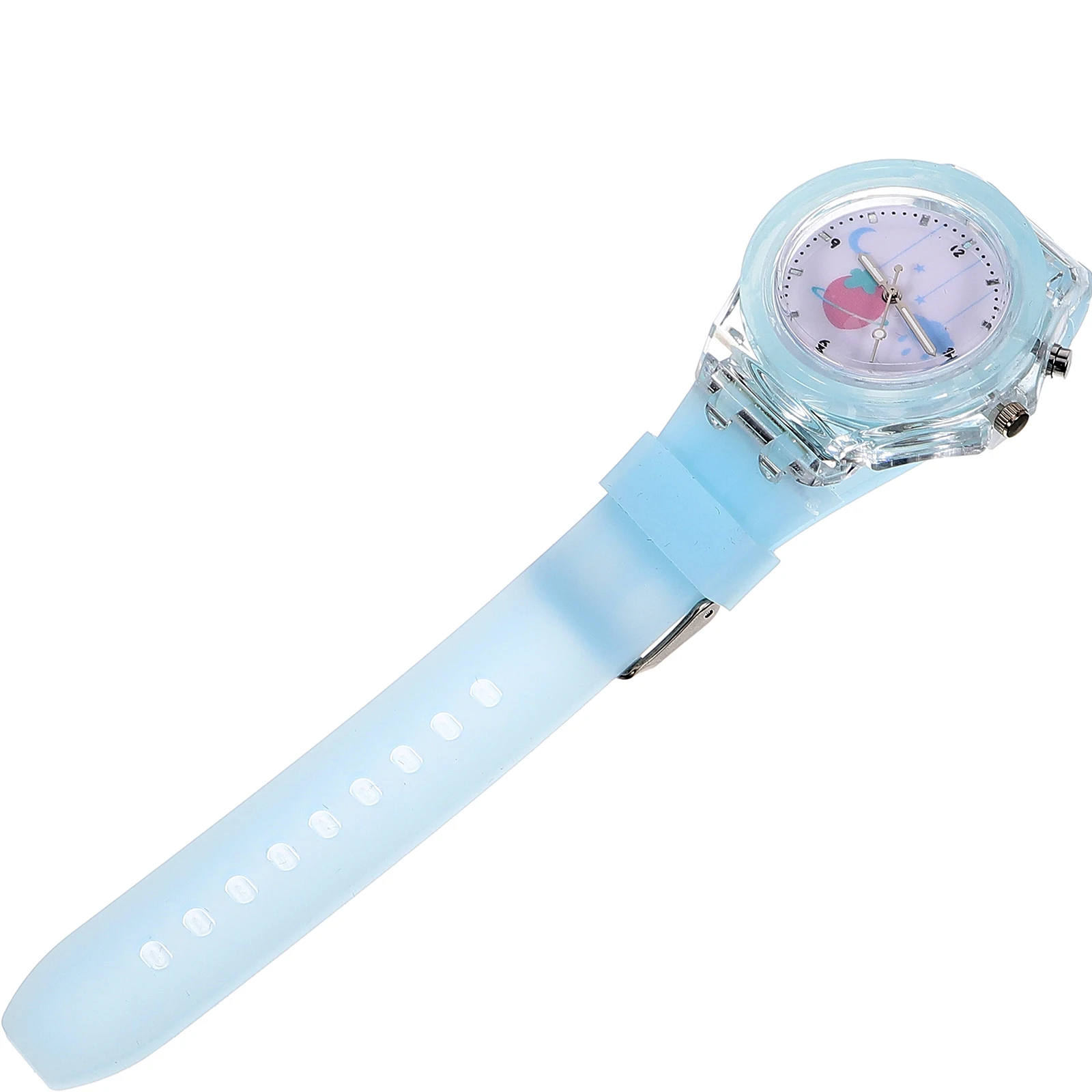 

Luminous Student Watches Silicone Kids Girls Sky Blue Adjustable Watch Precise Movement Timekeeping Cartoon Gift Wristwatch