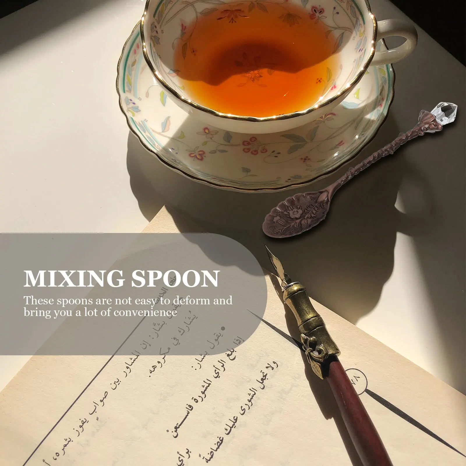 

5pcs Metal Carving Mixing Spoon Coffee Scoops Food Spoons Ice Cream Dessert Stirring Vintage Kitchen Utensil Home Cafe