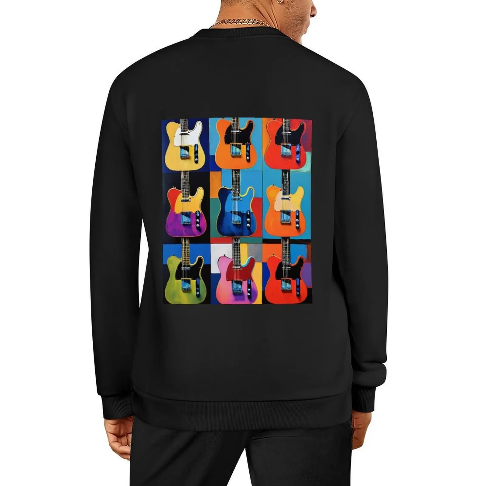 

TELECASTER GUITAR TILE Pullover tracksuit korean clothes japanese style korean style clothes hooded sweatshirt for men