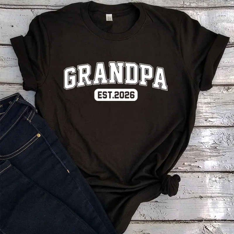 

Personalized Grandpa T-Shirts Grandpa Pregnancy Announcement Shirts 2026 Father's Day Gift Harajuku Top