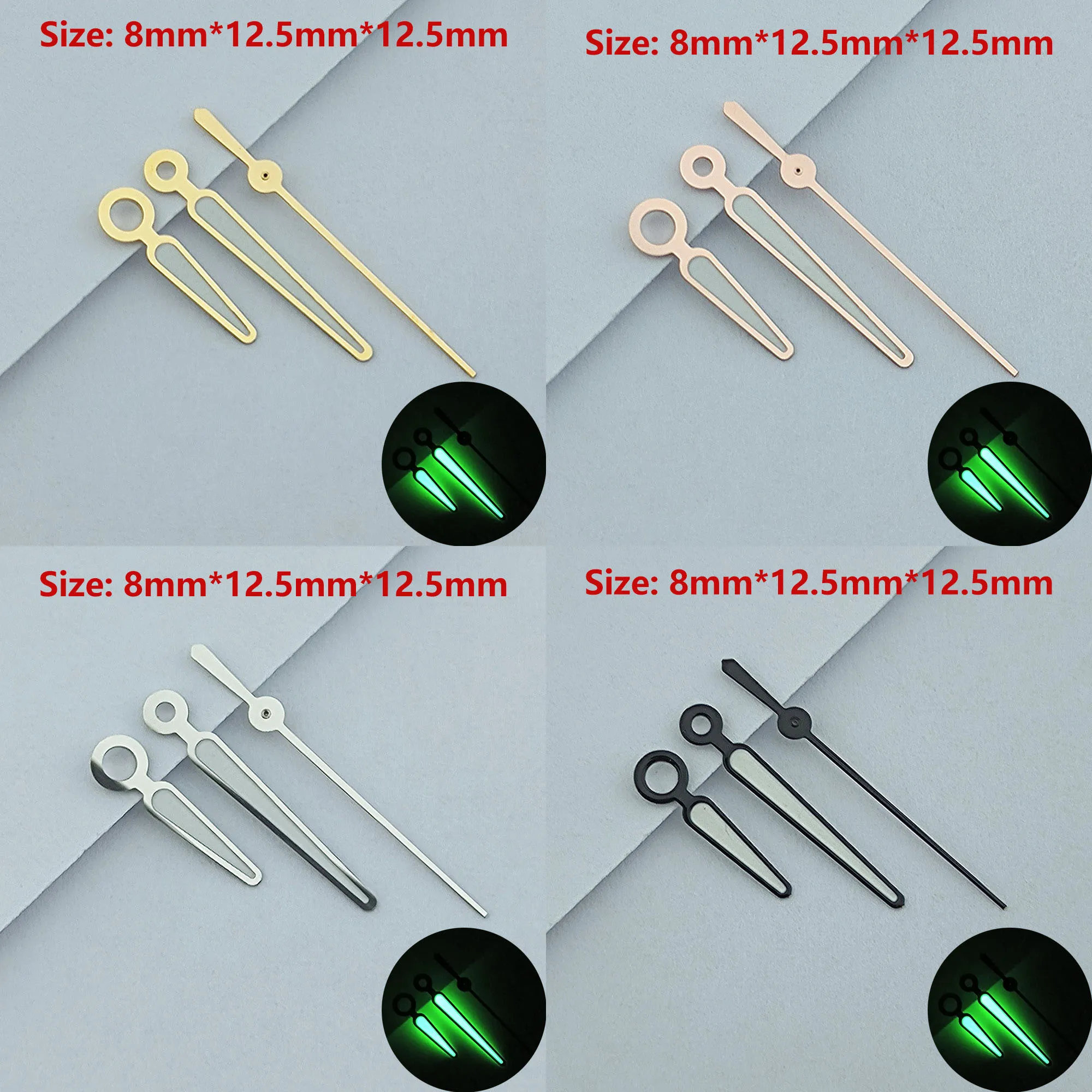 Watch hands N H35/N H36 hands Green luminous second hand watch accessories Repair tools watch pointer silvery/gold hands