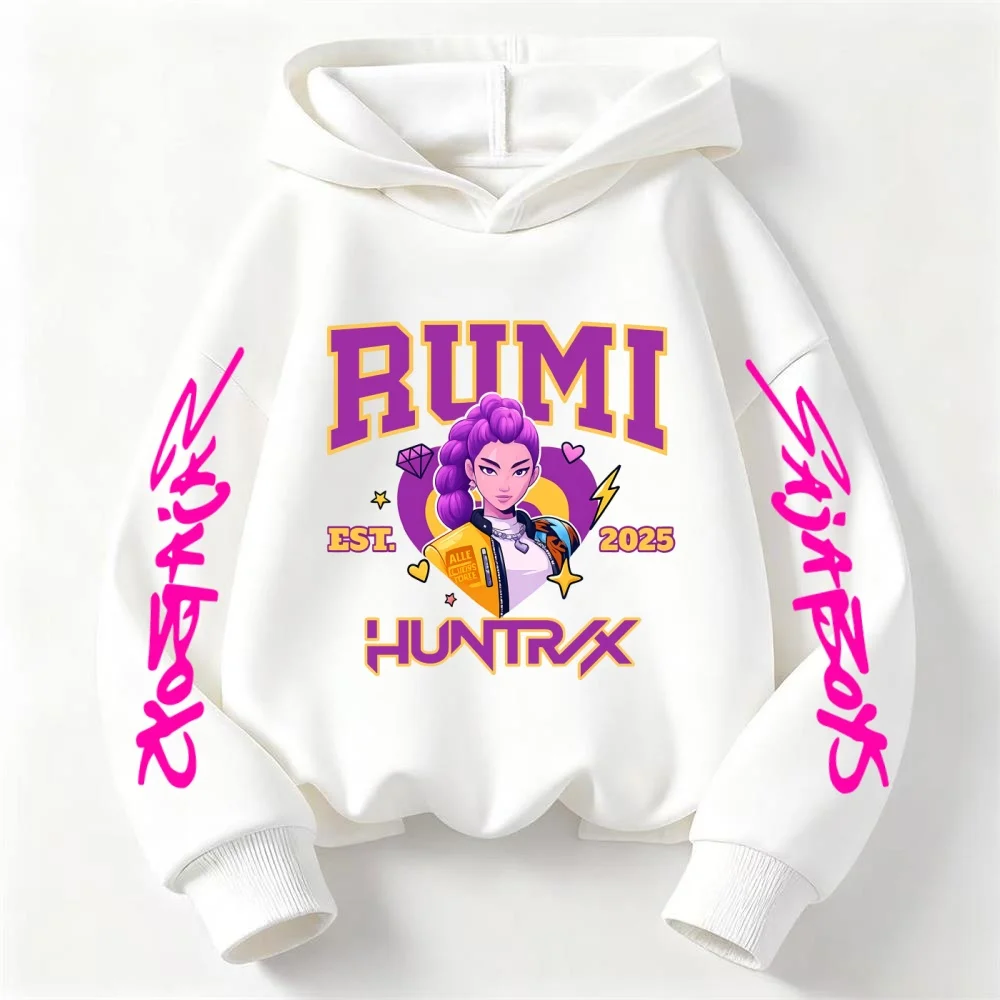 

KPop Demon Hunter Cartoon Hooded Sweatshirt - Boys' and Girls' Fashionable Korean Style Cute Clothing for Trendy Wear
