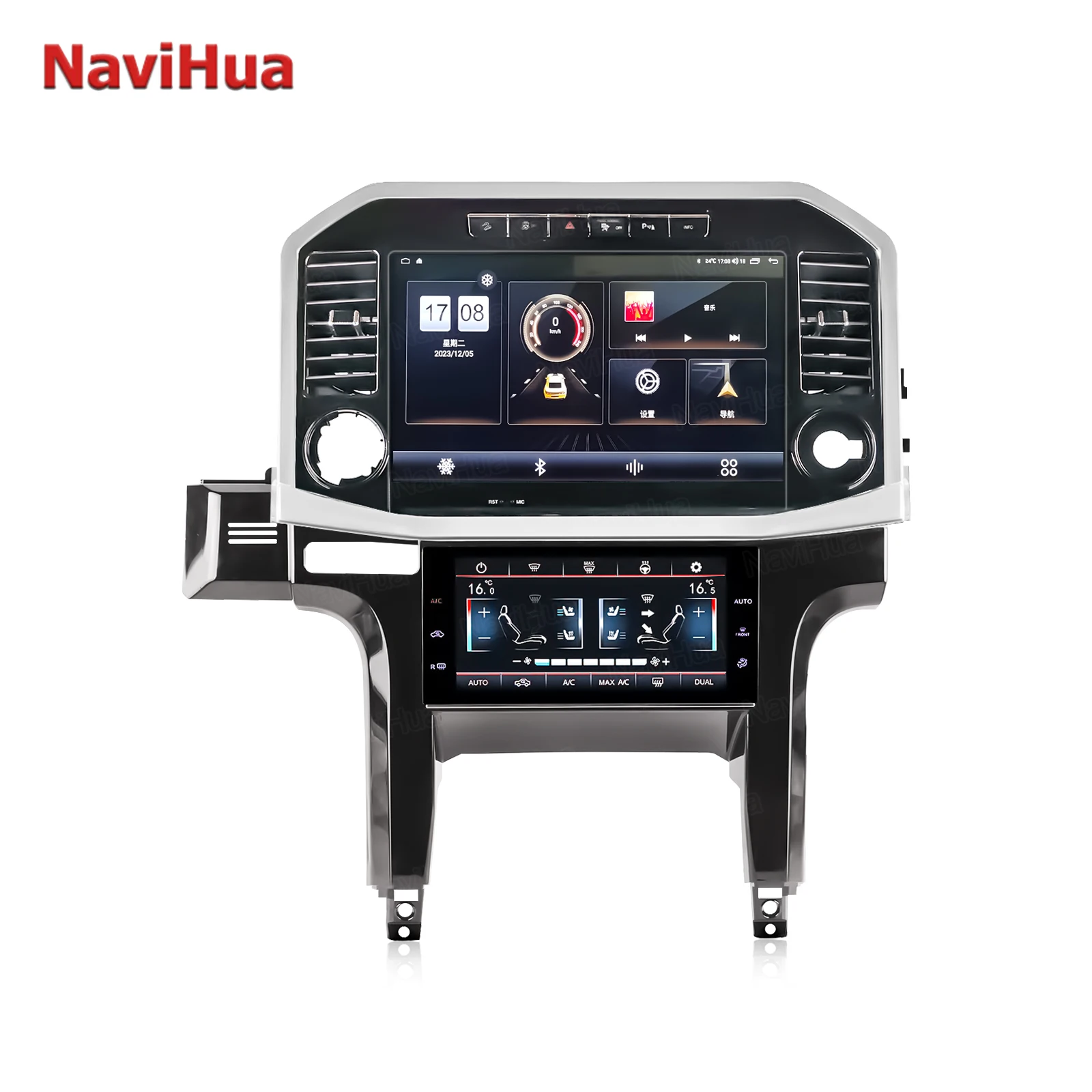 

New Design Dual Screen Multimedia Auto Head Unit Monitor Android For Ford F150 2009 2014 Car Radio Carplay Navigation AC Panel