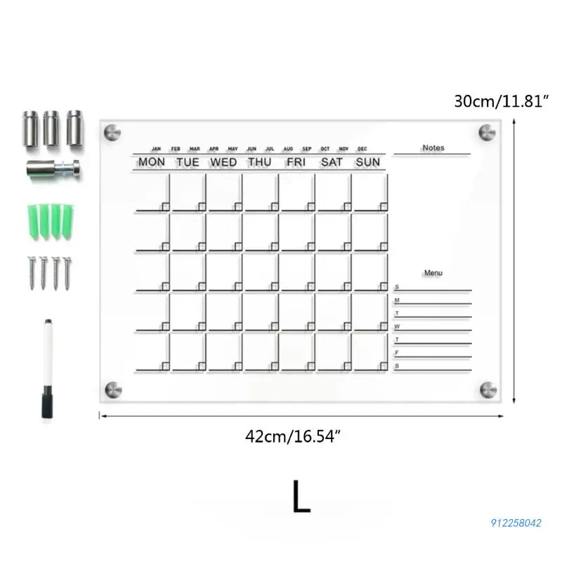 Erasable Family Schedule Planner Acrylic  Calendar Board Wall Mounted Calendar Weekly Whiteboard Easy Drop shipping