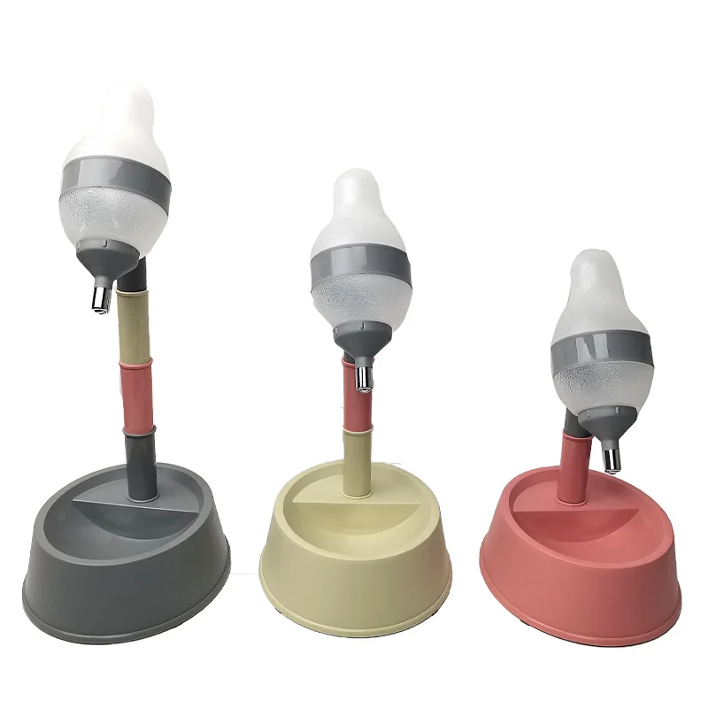 Adjustable Pet Height Water Dispenser Dogs Drinking Pot Cat Water Fountain Licking Not Wet Mouth and Chin Dog WaterBottle