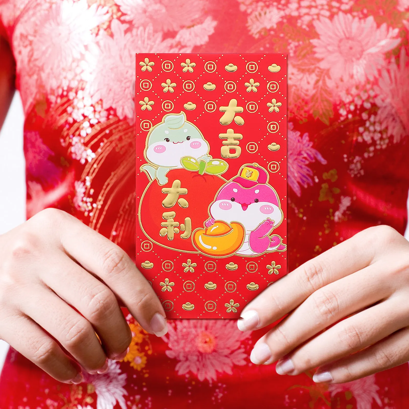 

30Pcs Red Envelopes Cartoon Snake Zodiac Year of The Snake Lucky Money Envelopes Lunar New Year Cash Gift Envelope