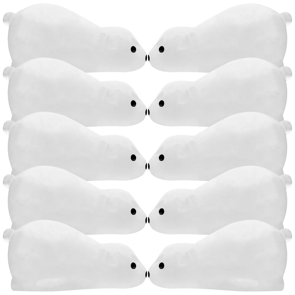 

20 Pcs Night Glow Polar Bear Statues Miniature Resin Bear Decorations Glow in House Accessories Arctic Animals